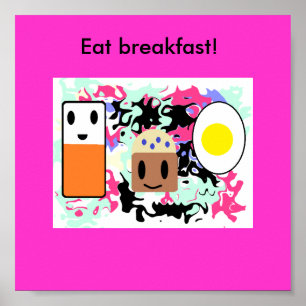 Poster "Mange le petit-déjeuner !"