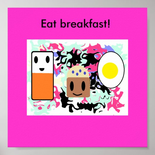 Poster "Mange le petit-déjeuner !" (Devant)