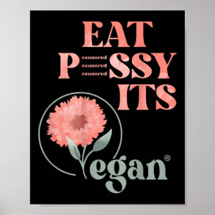 Poster Mange Pssy C'est Vegan X Édition Aquarelle Vegan C