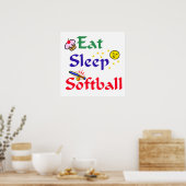 Poster Mange Sleep Softball (Cuisine)
