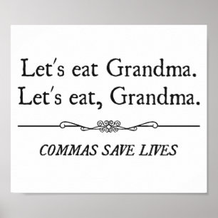 Poster Mangeons des mamans commas Sauvez des vies