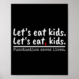 Poster Mangeons les enfants - Drôle de grammaire d'élève