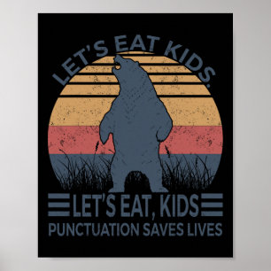 Poster Mangeons Ponctuation Enfants Sauve des vies Ours d