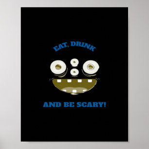 Poster Manger, boire et être effrayant Classique Minimali