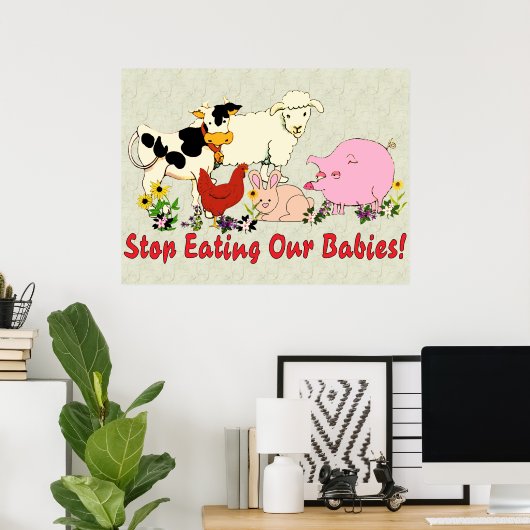 Poster Manger des bébés animaux (Bureau à domicile)