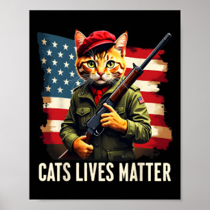 Poster Manger des chats vit un problème drôle Donald Trum