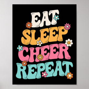 Poster Manger Dormir Acclamer Répéter Cheerleader Cheerle