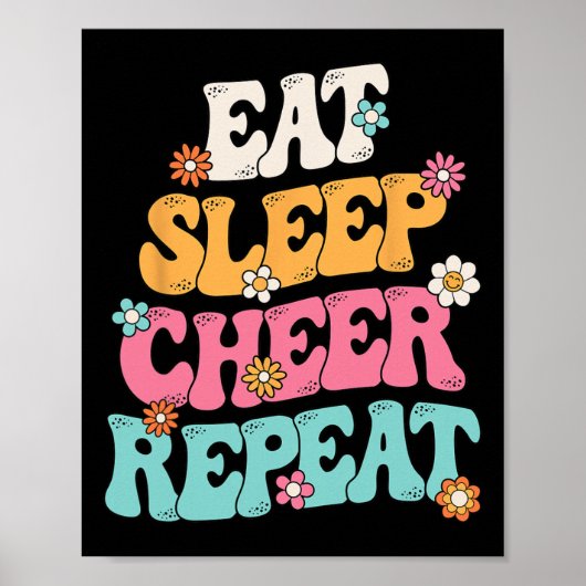 Poster Manger Dormir Acclamer Répéter Cheerleader Cheerle (Devant)