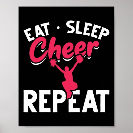 Poster Manger Dormir Acclamer Répéter Drôle de Cheerleadi (Devant)