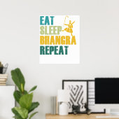 Poster Manger Dormir Bhangra Répéter Drôle Danse Punjabi (Bureau à domicile)