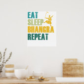 Poster Manger Dormir Bhangra Répéter Drôle Danse Punjabi (Cuisine)