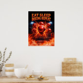 Poster Manger Dormir Boxe Répéter Art (Cuisine)