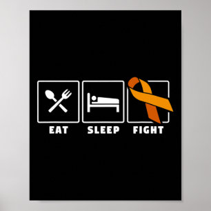 Poster Manger Dormir Combattre Sensibilisation à la leucé
