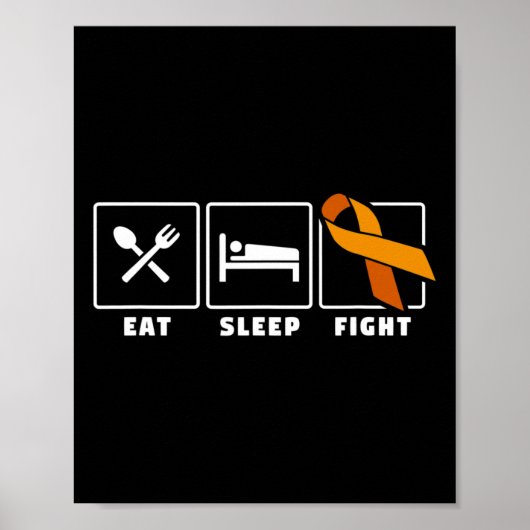 Poster Manger Dormir Combattre Sensibilisation à la leucé (Devant)