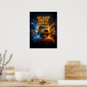 Poster Manger Dormir Conduire Camion (Cuisine)