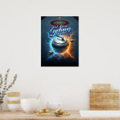 Poster Manger Dormir Curling Rétro (Cuisine)