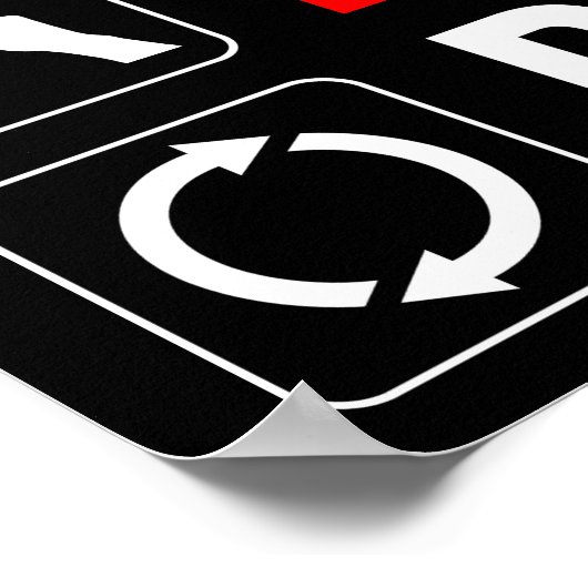 Poster Manger. Dormir. Défilement. Recommencer (Coin)