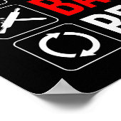 Poster Manger. Dormir. Du pain. Recommencer (Coin)