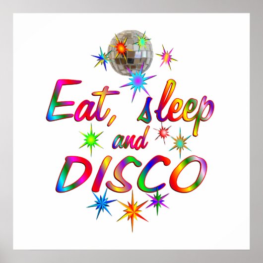 Poster Manger, dormir et disco (Devant)