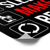 Poster Manger. Dormir. Fais Du Vin. Recommencer (Coin)