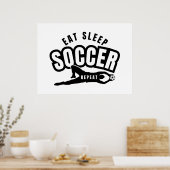 Poster manger dormir football répéter (Cuisine)