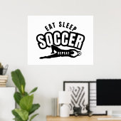 Poster manger dormir football répéter (Bureau à domicile)
