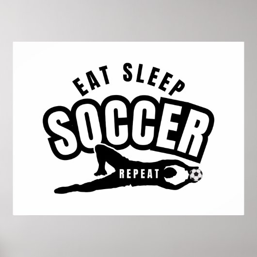 Poster manger dormir football répéter (Devant)