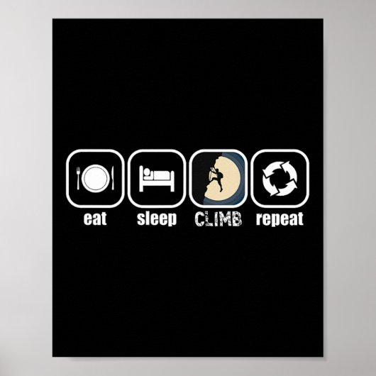 Poster Manger, Dormir, Grimper, Répéter - Drôle d'escalad (Devant)