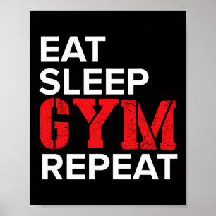Poster Manger Dormir Gym Répéter