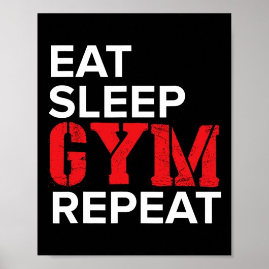 Poster Manger Dormir Gym Répéter (Devant)