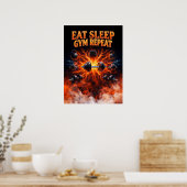 Poster Manger Dormir Gym Répéter Art (Cuisine)