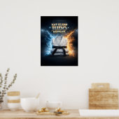 Poster Manger Dormir Judo Flamme (Cuisine)
