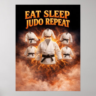 Poster Manger Dormir Judo Répéter Art