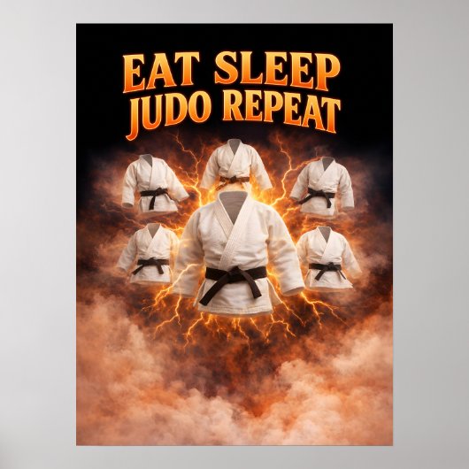Poster Manger Dormir Judo Répéter Art (Devant)