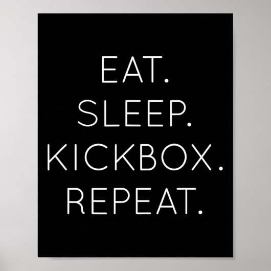 Poster Manger Dormir Kickbox Répéter - Drôle de Boxeur de (Devant)
