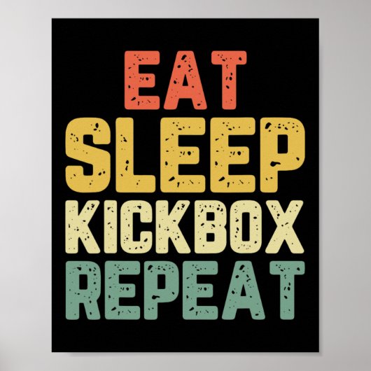 Poster Manger Dormir Kickbox Répéter Kickboxing Kick Boxi (Devant)