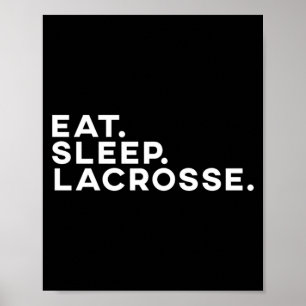 Poster Manger Dormir Lacrosse Vintage Rétro Bâton de Lacr