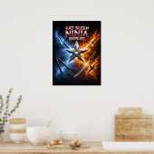 Poster Manger Dormir Ninja Flamme (Cuisine)