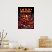 Poster Manger Dormir Ninja Répéter Art (Cuisine)