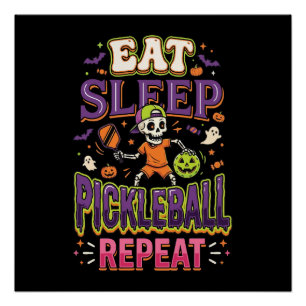 Poster Manger Dormir Pickleball Répéter Pickleball