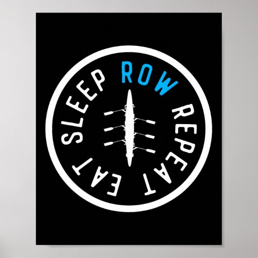 Poster Manger Dormir Ramer Répéter Équipage Équipe D'avir (Devant)