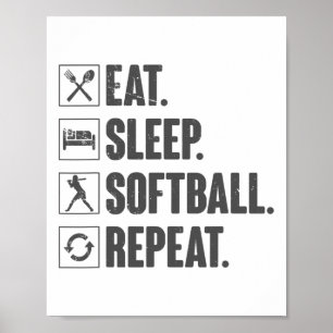 Poster Manger Dormir Softll Répéter - Softll Cadeau Pour 