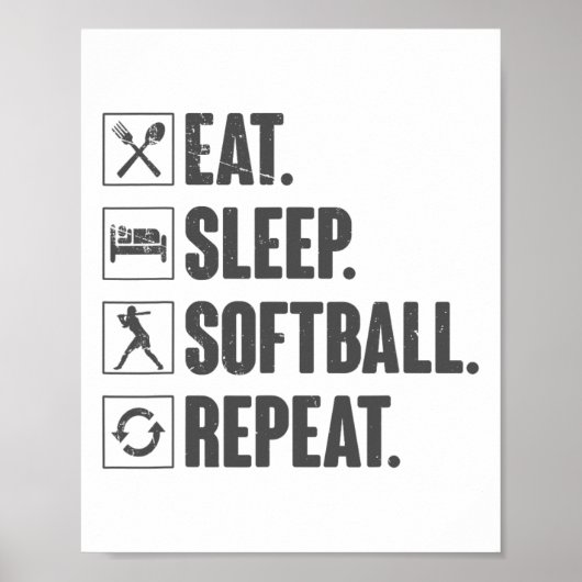 Poster Manger Dormir Softll Répéter - Softll Cadeau Pour (Devant)