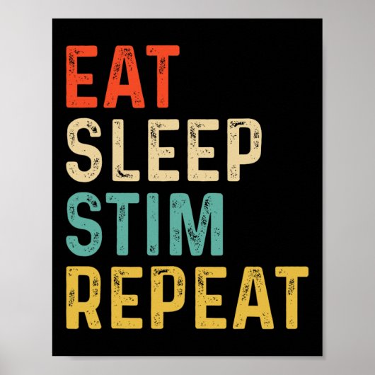 Poster Manger Dormir Stim Répéter Autisme Sensibilisation (Devant)