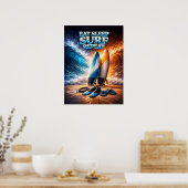 Poster Manger Dormir Surf Rétro (Cuisine)