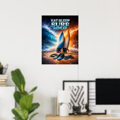 Poster Manger Dormir Surf Rétro (Bureau à domicile)