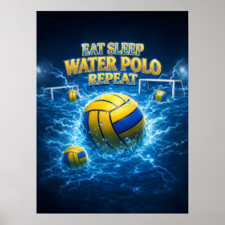 Poster Manger Dormir Water Polo