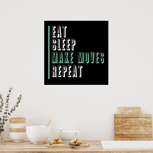 Poster Manger Le Sommeil Faire Répéter Les Déplacements - (Cuisine)