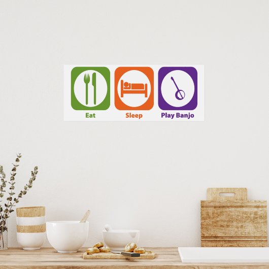 Poster Manger Le Sommeil Jouer Banjo (Cuisine)