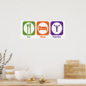 Poster Manger l'exercice de sommeil (Cuisine)